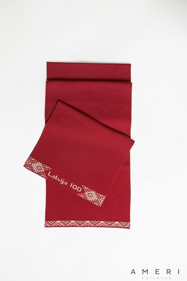 Scarf "Latvia 100" with Ornaments
